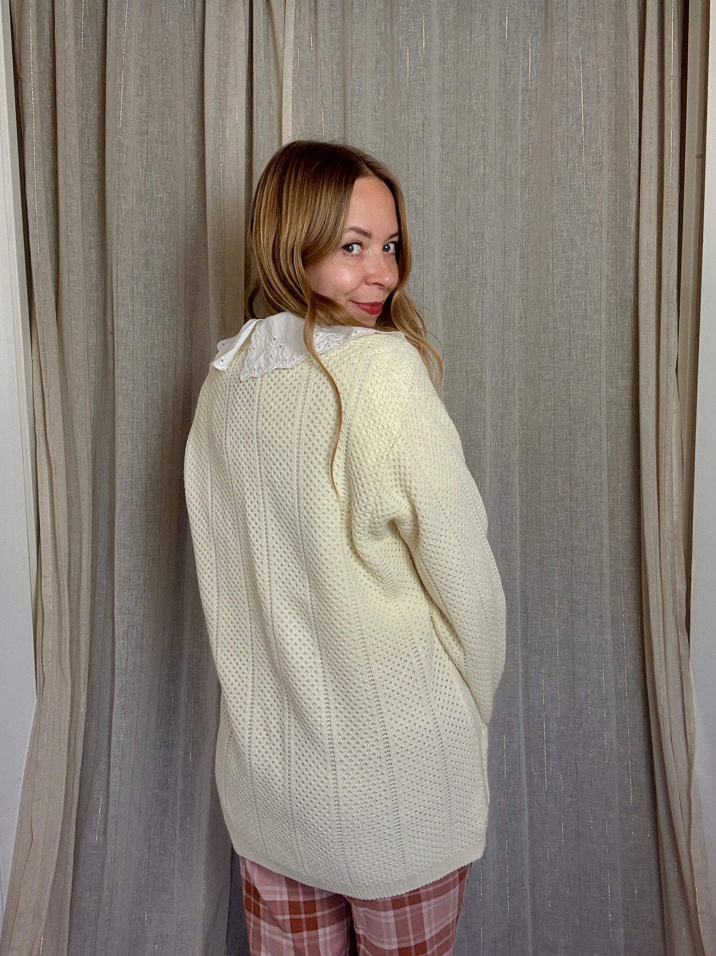 VINTAGE CREAM ERIN CARDIGAN - UK 16