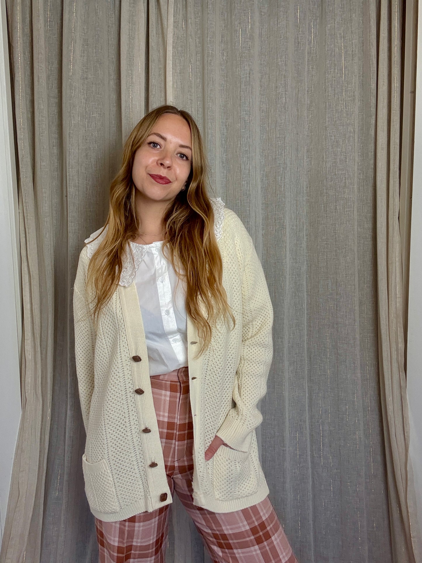 VINTAGE CREAM ERIN CARDIGAN - UK 16