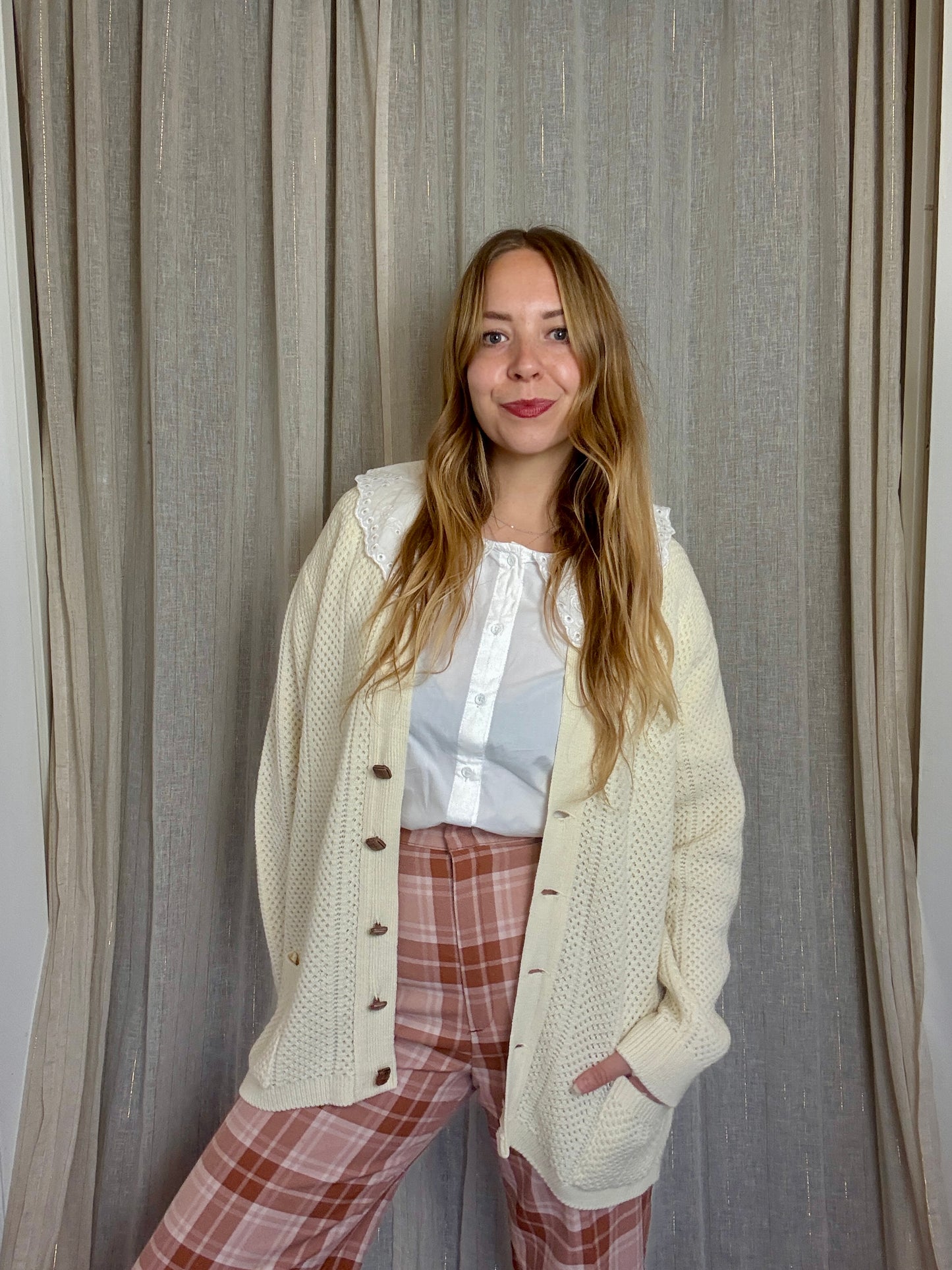 VINTAGE CREAM ERIN CARDIGAN - UK 16