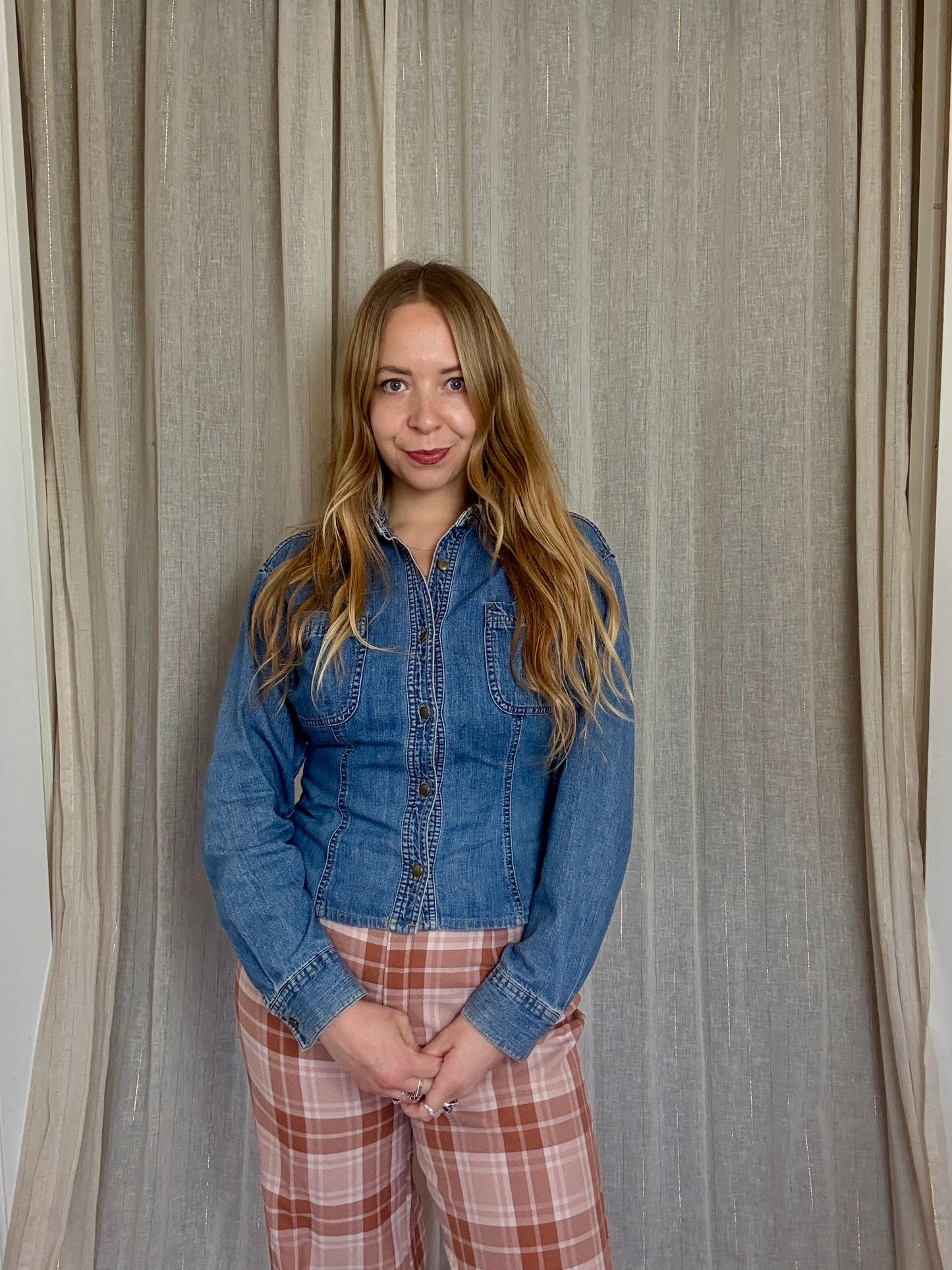 VINTAGE LAURA ASHLEY DENIM SHIRT - UK 10