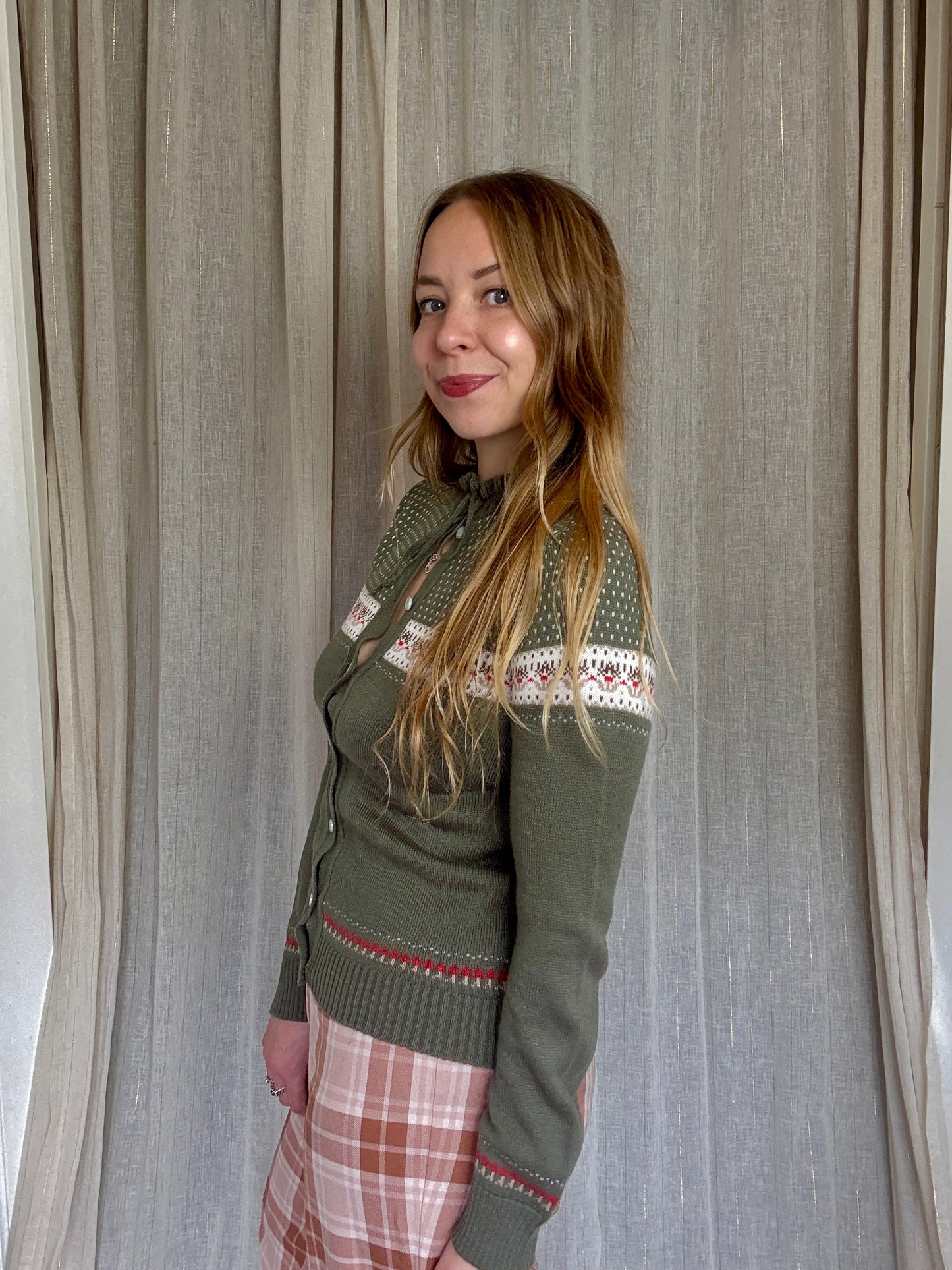 VINTAGE FAIR ISLE CHRISSY CARDIGAN - UK 8