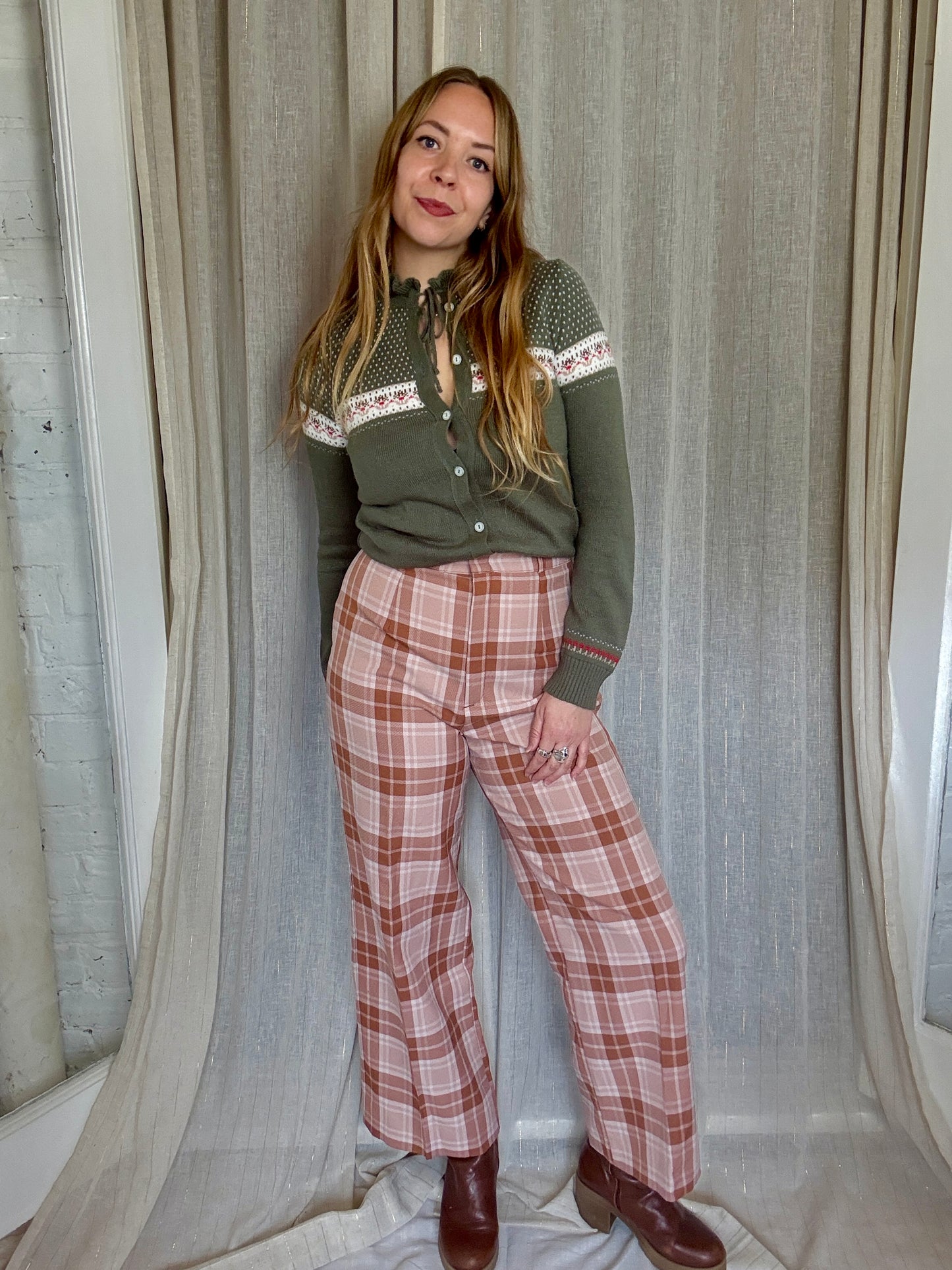 VINTAGE PLAID ZIGGY TROUSERS - UK 10/12