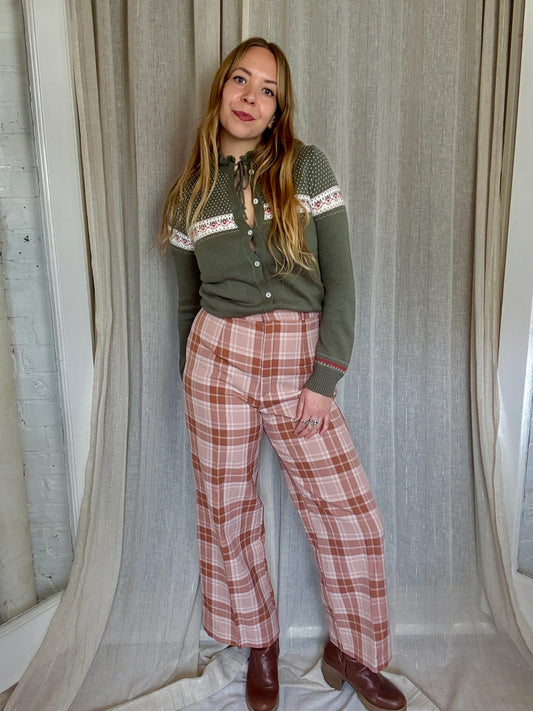 VINTAGE PLAID ZIGGY TROUSERS - UK 10/12