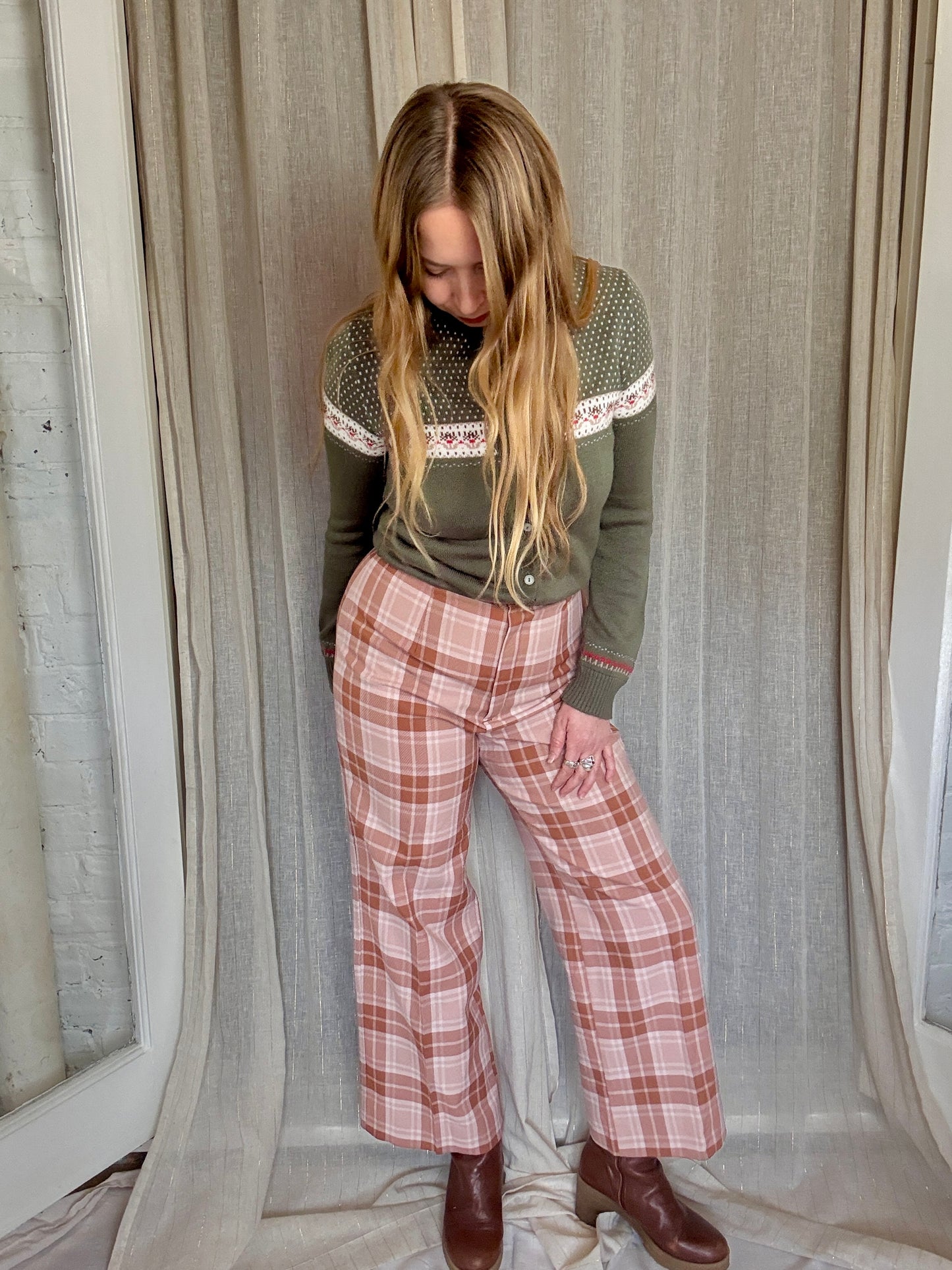 VINTAGE PLAID ZIGGY TROUSERS - UK 10/12